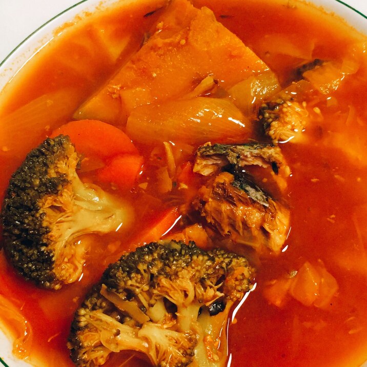 鯖と野菜のトマトスープ